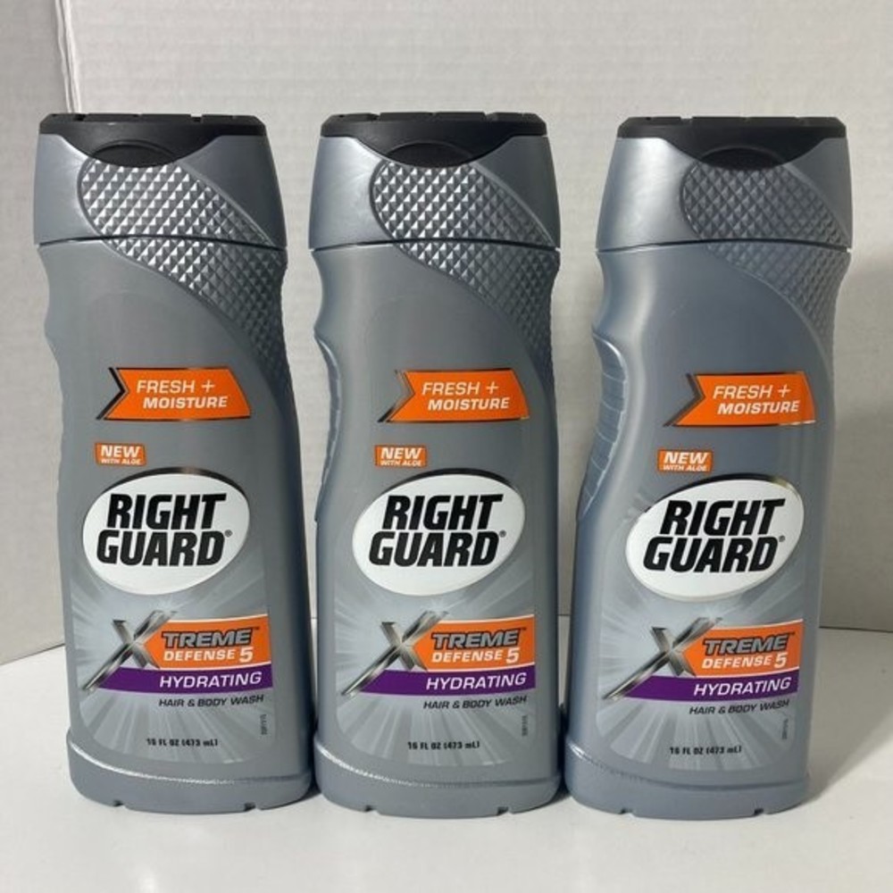 4 Right Guard Xtreme Defense Hydrating Hair and Body Wash